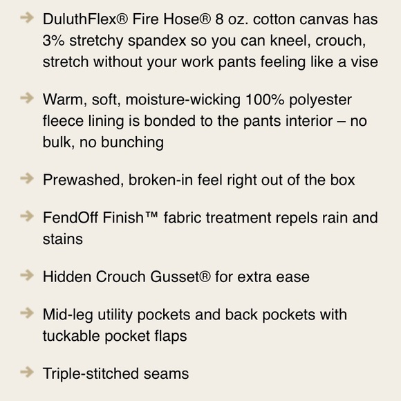 NWT Duluth Trading Co Khaki Flex Fire Hose Pants - Picture 8 of 8